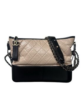 35-26 Chanel Gabrielle Two-Tone Quilted Lambskin Leather Shoulder Bag